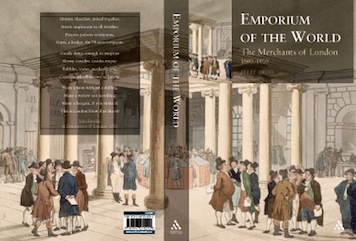 Design of book cover, including picture research, using Rowlandson's 18th century print,
to make a contemporary design on the origins of the City of London.